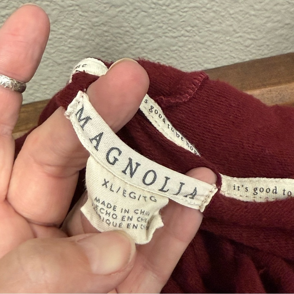 Magnolia Burgundy Lounge Set Hoodie & Jogger Pants XL Cozy Casual - Picture 8 of 16